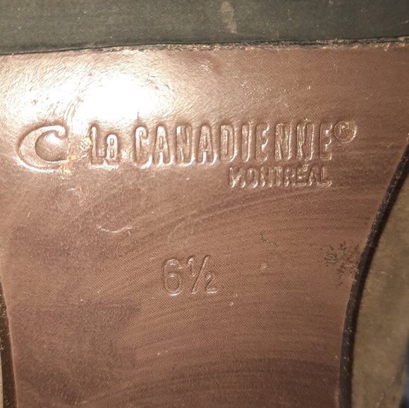 La Canadiene GrayishBrown Suede Block Stacked Heel Waterproof Boots 6.5 M - Picture 8 of 9